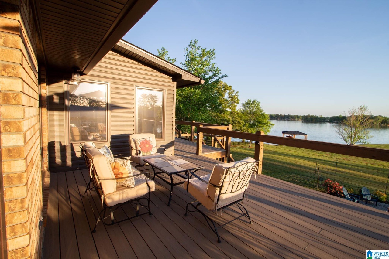 Deck overlooking Logan Martin Lake
